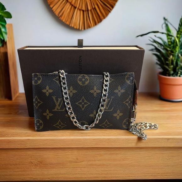 Louis Vuitton Monogram Bucket Pouch With Box And Unbranded chain - Picture 1 of 16